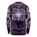 New Zealand Matariki Waipunarangi Long Sleeve Shirt Maori Moko Purple Galaxy