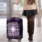 New Zealand Matariki Waipunarangi Luggage Cover Maori Moko Purple Galaxy