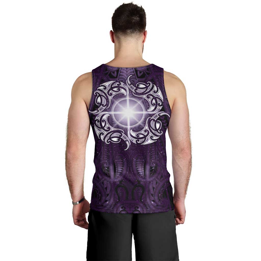 New Zealand Matariki Waipunarangi Men Tank Top Maori Moko Purple Galaxy