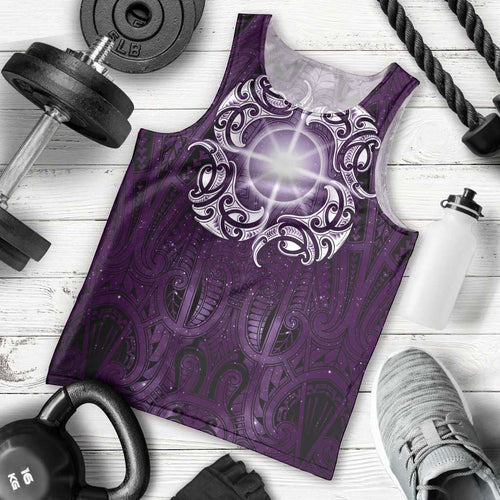 New Zealand Matariki Waipunarangi Men Tank Top Maori Moko Purple Galaxy