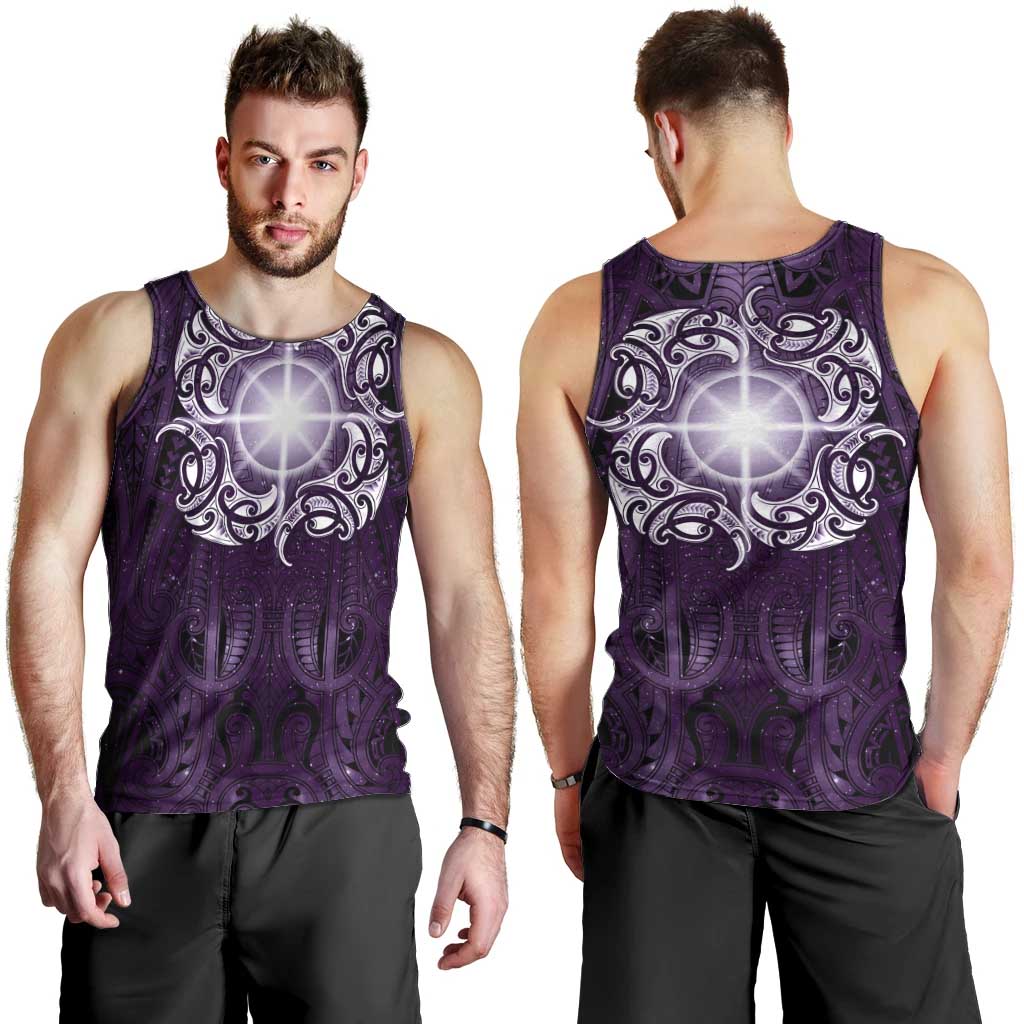 New Zealand Matariki Waipunarangi Men Tank Top Maori Moko Purple Galaxy