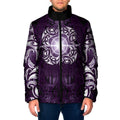 New Zealand Matariki Waipunarangi Padded Jacket Maori Moko Purple Galaxy