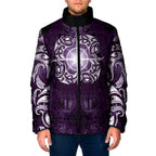 New Zealand Matariki Waipunarangi Padded Jacket Maori Moko Purple Galaxy
