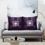 New Zealand Matariki Waipunarangi Pillow Cover Maori Moko Purple Galaxy