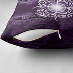 New Zealand Matariki Waipunarangi Pillow Cover Maori Moko Purple Galaxy
