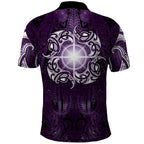New Zealand Matariki Waipunarangi Polo Shirt Maori Moko Purple Galaxy