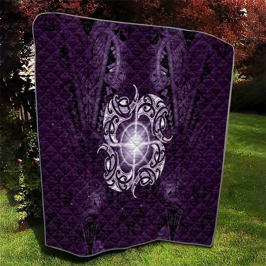 New Zealand Matariki Waipunarangi Quilt Maori Moko Purple Galaxy