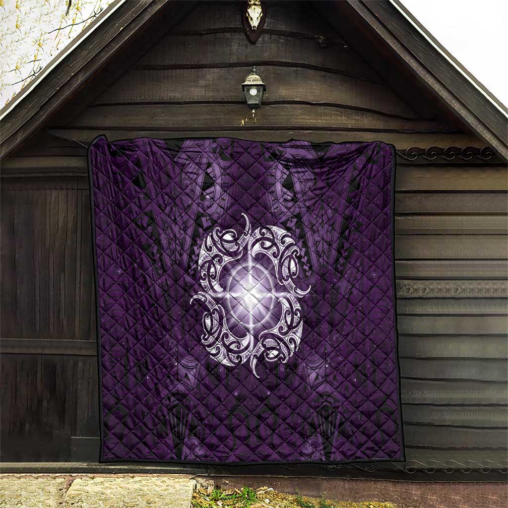 New Zealand Matariki Waipunarangi Quilt Maori Moko Purple Galaxy
