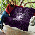 New Zealand Matariki Waipunarangi Quilt Maori Moko Purple Galaxy