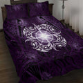 New Zealand Matariki Waipunarangi Quilt Bed Set Maori Moko Purple Galaxy