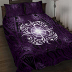 New Zealand Matariki Waipunarangi Quilt Bed Set Maori Moko Purple Galaxy