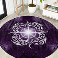 New Zealand Matariki Waipunarangi Round Carpet Maori Moko Purple Galaxy