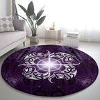 New Zealand Matariki Waipunarangi Round Carpet Maori Moko Purple Galaxy