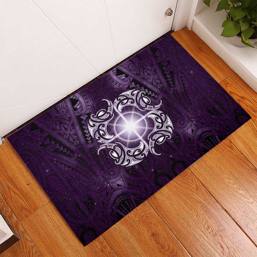 New Zealand Matariki Waipunarangi Rubber Doormat Maori Moko Purple Galaxy