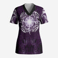 New Zealand Matariki Waipunarangi Scrub Top Maori Moko Purple Galaxy