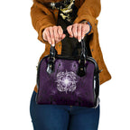 New Zealand Matariki Waipunarangi Shoulder Handbag Maori Moko Purple Galaxy