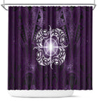 New Zealand Matariki Waipunarangi Shower Curtain Maori Moko Purple Galaxy