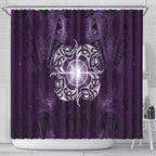 New Zealand Matariki Waipunarangi Shower Curtain Maori Moko Purple Galaxy