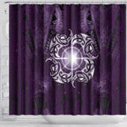 New Zealand Matariki Waipunarangi Shower Curtain Maori Moko Purple Galaxy