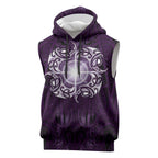 New Zealand Matariki Waipunarangi Sleeveless Hoodie Maori Moko Purple Galaxy