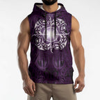 New Zealand Matariki Waipunarangi Sleeveless Hoodie Maori Moko Purple Galaxy