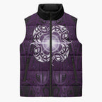 New Zealand Matariki Waipunarangi Sleeveless Puffer Jacket Maori Moko Purple Galaxy