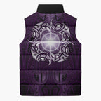 New Zealand Matariki Waipunarangi Sleeveless Puffer Jacket Maori Moko Purple Galaxy