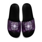 New Zealand Matariki Waipunarangi Slide Sandals Maori Moko Purple Galaxy