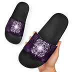 New Zealand Matariki Waipunarangi Slide Sandals Maori Moko Purple Galaxy
