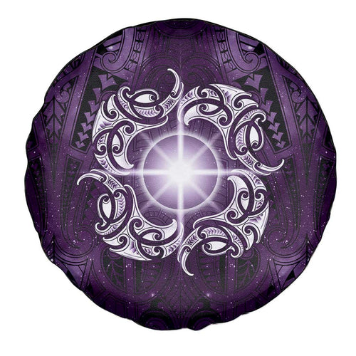 New Zealand Matariki Waipunarangi Spare Tire Cover Maori Moko Purple Galaxy