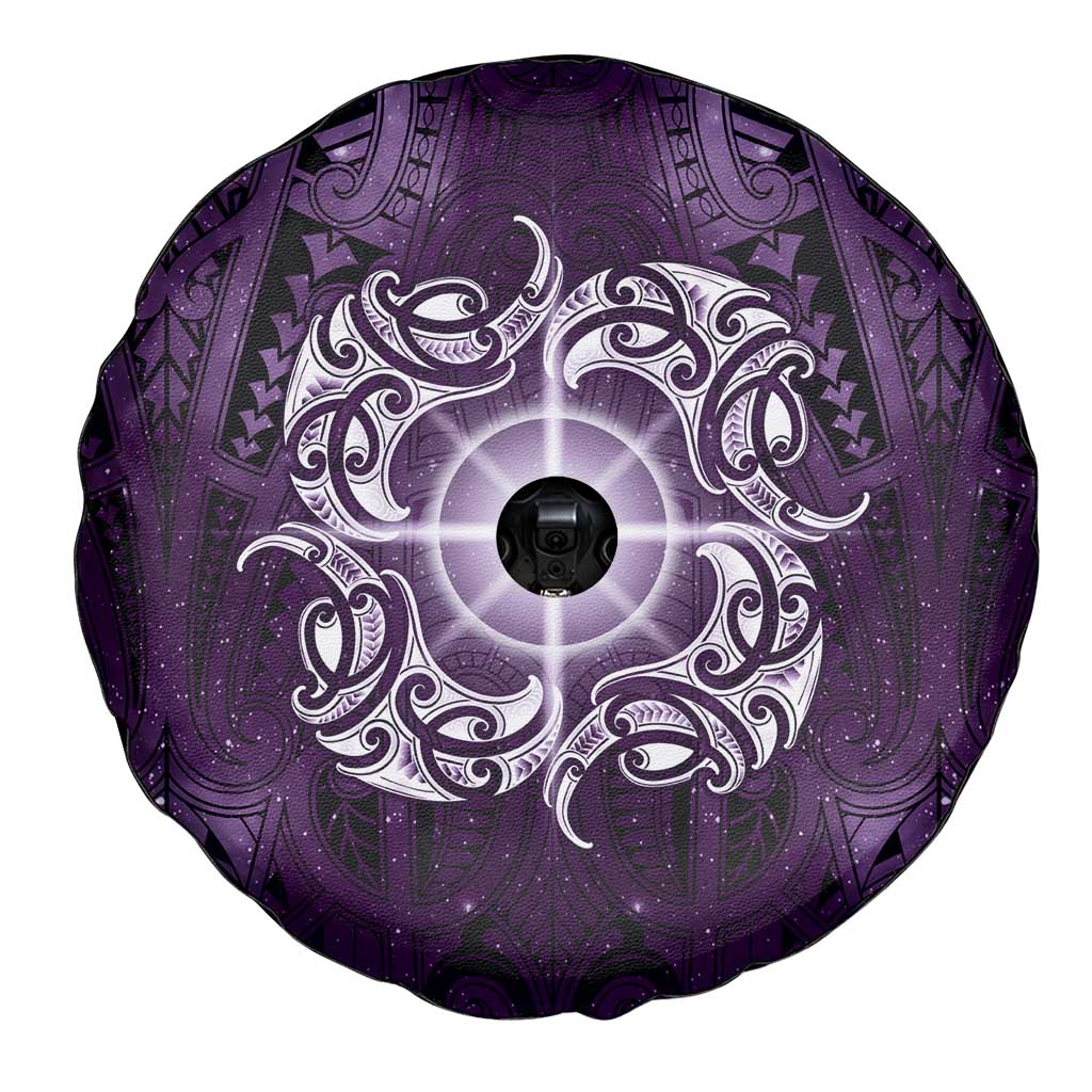 New Zealand Matariki Waipunarangi Spare Tire Cover Maori Moko Purple Galaxy