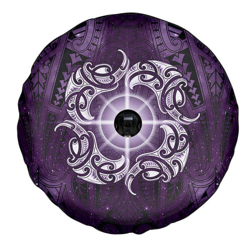 New Zealand Matariki Waipunarangi Spare Tire Cover Maori Moko Purple Galaxy