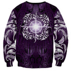 New Zealand Matariki Waipunarangi Sweatshirt Maori Moko Purple Galaxy