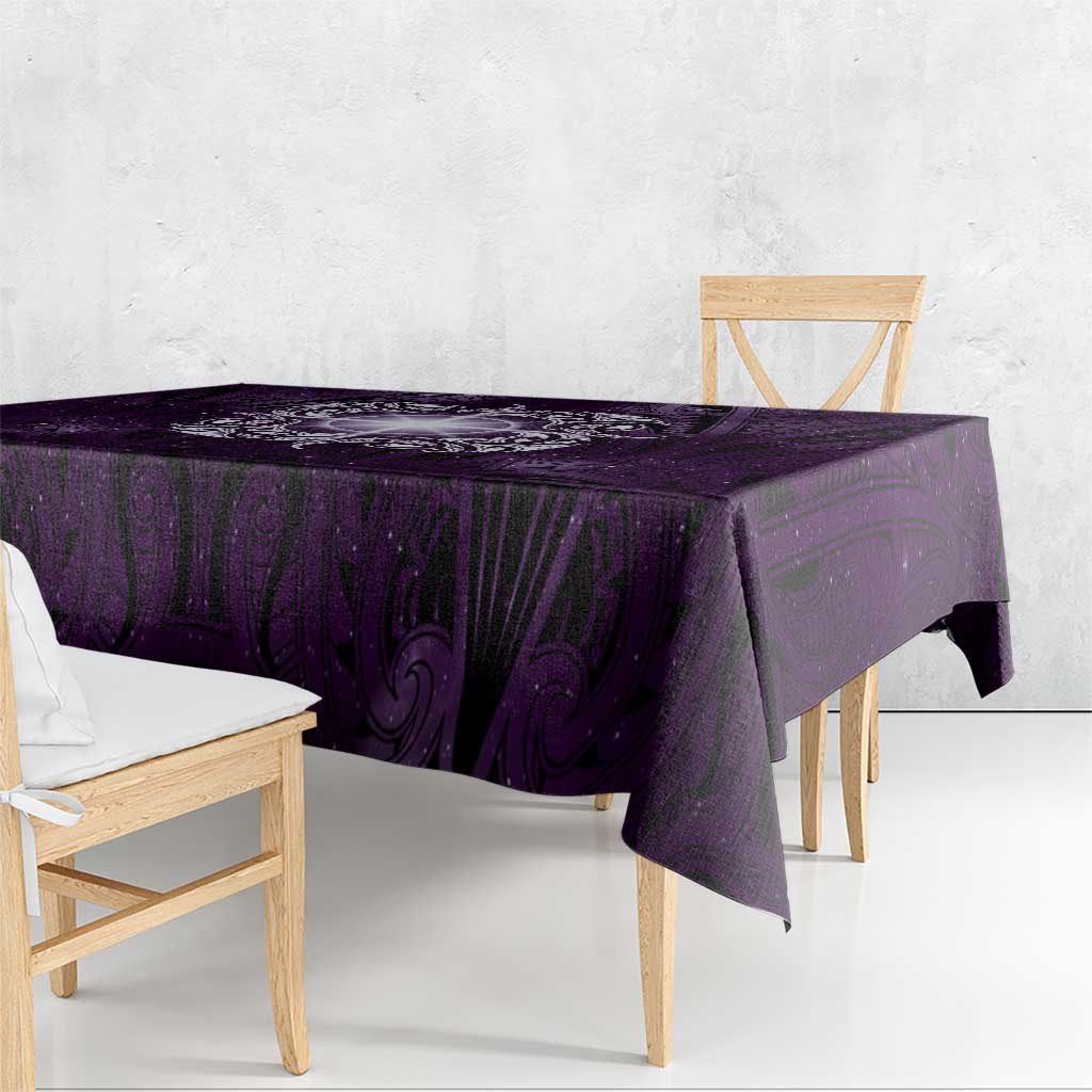 New Zealand Matariki Waipunarangi Tablecloth Maori Moko Purple Galaxy