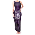 New Zealand Matariki Waipunarangi Tank Maxi Dress Maori Moko Purple Galaxy