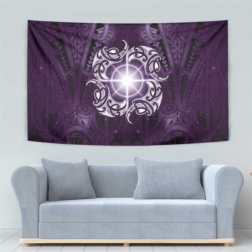 New Zealand Matariki Waipunarangi Tapestry Maori Moko Purple Galaxy