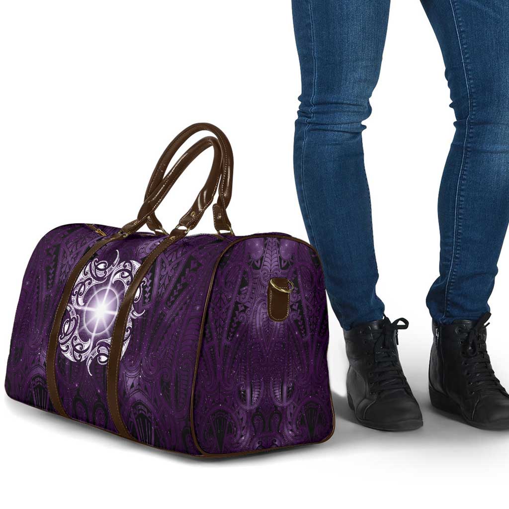 New Zealand Matariki Waipunarangi Travel Bag Maori Moko Purple Galaxy