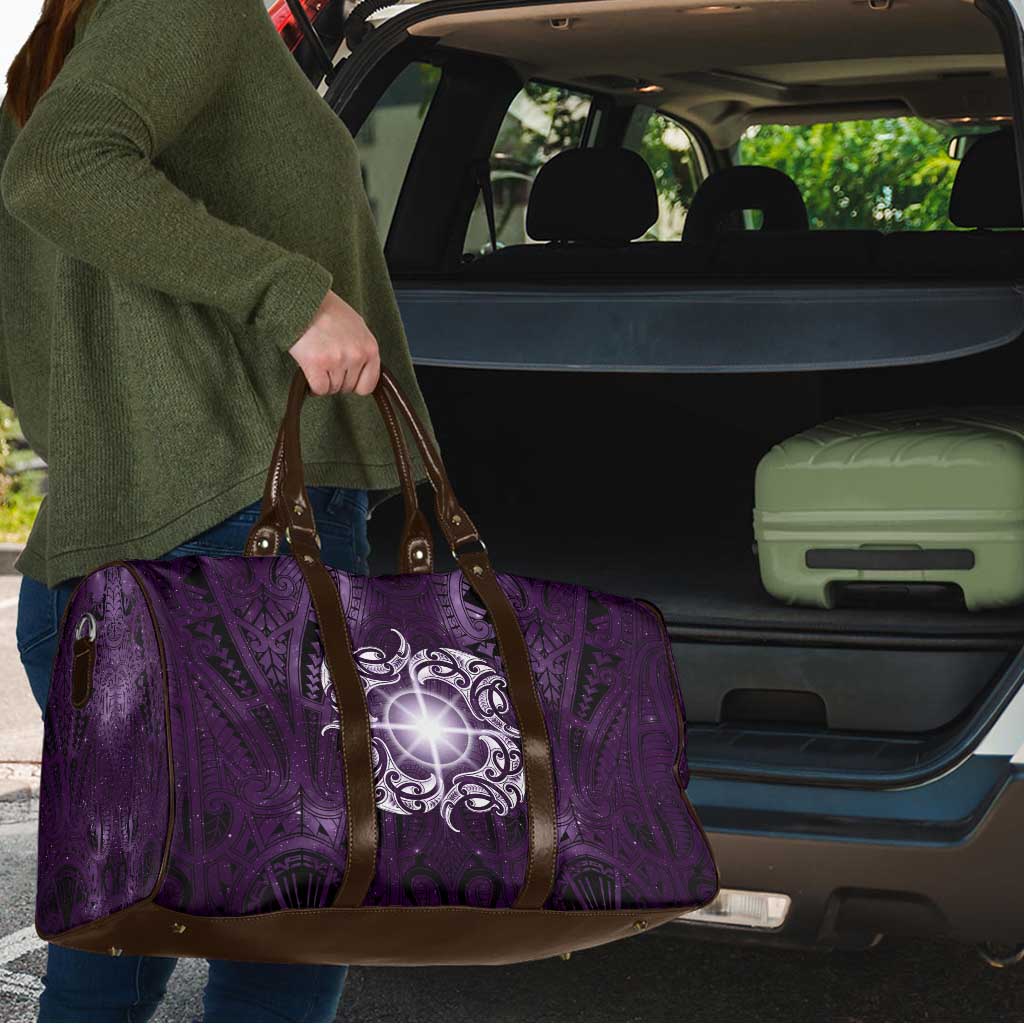 New Zealand Matariki Waipunarangi Travel Bag Maori Moko Purple Galaxy