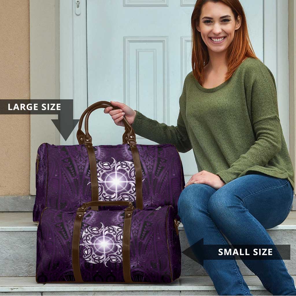 New Zealand Matariki Waipunarangi Travel Bag Maori Moko Purple Galaxy