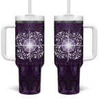 New Zealand Matariki Waipunarangi Tumbler With Handle Maori Moko Purple Galaxy