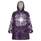 New Zealand Matariki Waipunarangi Wearable Blanket Hoodie Maori Moko Purple Galaxy