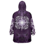 New Zealand Matariki Waipunarangi Wearable Blanket Hoodie Maori Moko Purple Galaxy