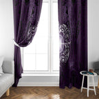 New Zealand Matariki Waipunarangi Window Curtain Maori Moko Purple Galaxy