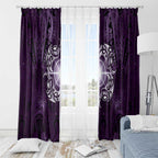 New Zealand Matariki Waipunarangi Window Curtain Maori Moko Purple Galaxy