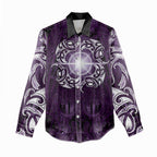 New Zealand Matariki Waipunarangi Women Casual Shirt Maori Moko Purple Galaxy