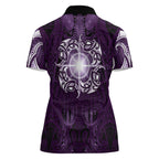 New Zealand Matariki Waipunarangi Women Polo Shirt Maori Moko Purple Galaxy
