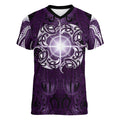 New Zealand Matariki Waipunarangi Women V-Neck T-Shirt Maori Moko Purple Galaxy