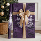 New Zealand Matariki Waipunarangi Wrapping Paper Maori Moko Purple Galaxy