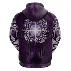 New Zealand Matariki Waipunarangi Zip Hoodie Maori Moko Purple Galaxy