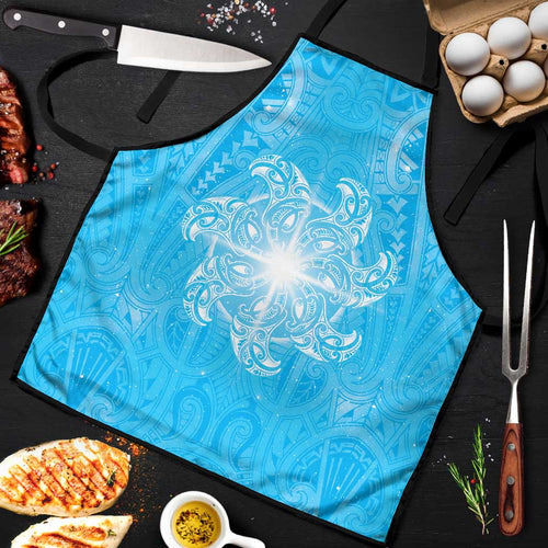 New Zealand Matariki Waiti Apron Maori Moko Cyan Galaxy